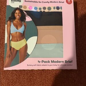 Kindly Yours 4-Pack Modern Brief - Black, Nude, Light Blue, Pale Green